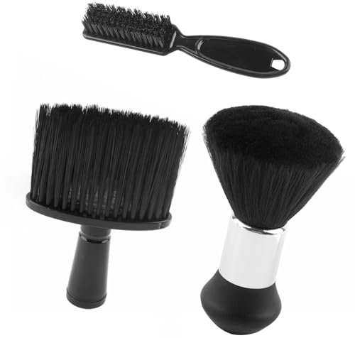 Lot de 3 brosses de coupe de cheveux, brosse de cou, brosse pour enlever la poussière, brosses de coiffure, pour le nettoyage des cheveux et enlever la poussière dans le salon de coiffure