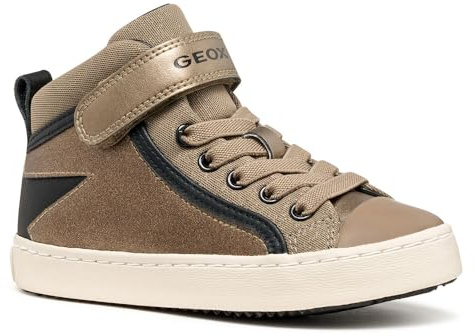 Geox J Kalispera Girl, Scarpe da Ginnastica, Beige Nero, 37 EU