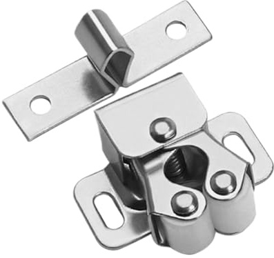 Cierre de puerta de armario, cierre de resorte para armario | Cierre de puerta de metal para cajón de acero inoxidable | Cierre de doble rodillo para muebles | Clip de resorte de acero inoxidable con