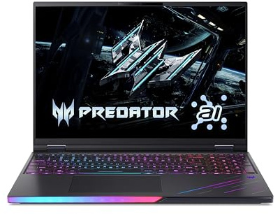 acer Predator Helios 16 AI OLED (PH16-73-94FB) Gaming Laptop 16 WQXGA OLED 240Hz Display, Intel Core Ultra 9 275HX, 64 GB RAM, 2x1 TB SSD, NVIDIA GeForce RTX 5090, Windows 11, QWERTZ Tastatur