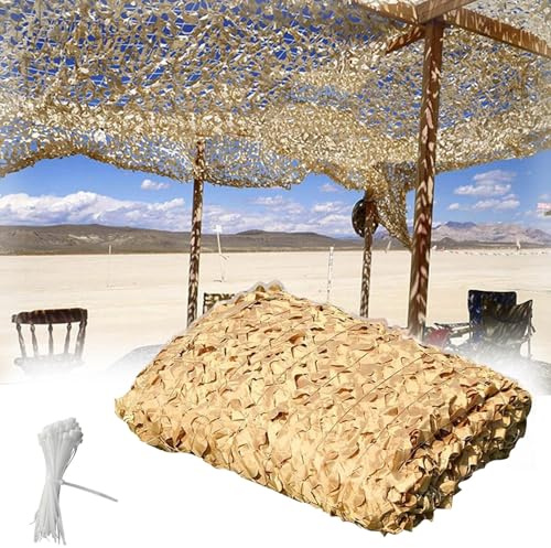 Genérico Red de Camuflaje Militar, Toldos Terraza Beige, Protección Solar Toldos Solar Militar Velas, Red de Sombra Caza para Interior O Exterior Coche Fiesta Exhibición Telón de Fondo(5x5.5m)