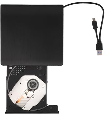 Veemoon Externes DVD Brenner und CD Player USB Typ C für Laptop und Desktoppc Tragbares Laufwerk aus Kunststoff und Metall mit Plug and Play Funktion für Unterwegs