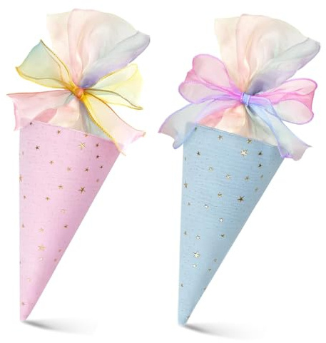 2 Stück Schultüte Jungen Mädchen Schultüte Klein Zum Befüllen Geschwister Schultüte Geschwister Schultüte Zuckertüte Mädchen Klein Schultüten Bastelset Schulstart Einschulung Schulanfang Party Deko 49