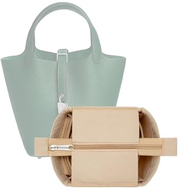 Xoppia Taschen-Organizer kompatibel mit Hermes Picotin Lock 22 Tasche Filzeinsatz Liner für Damen Handtasche (Braun, Stil B)