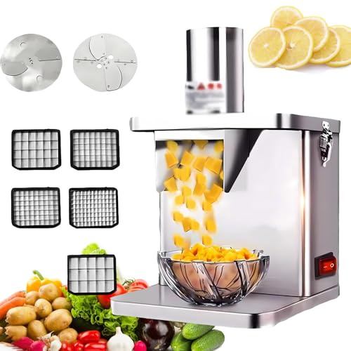 Lissontine Coupe-Légumes électrique 250w, Robot Culinaire Multifonction Cuisine avec Coupe-Oignons Et Pommes De Terre, Large Orifice D’Alimentation
