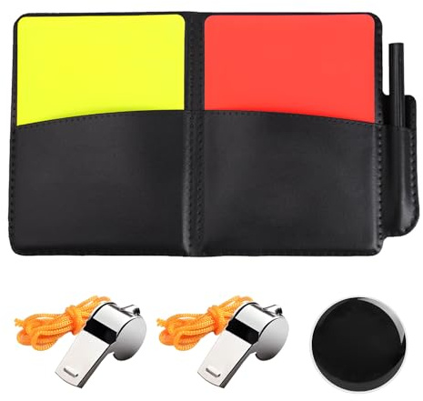 Set di carte da arbitro da calcio, set di carte in PVC rosso/giallo, 2 cartelline per allenatori e scuole