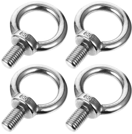 Vaguelly 4 Pezzi Bulloni ad Occhiello in Acciaio Inossidabile 304, Viti ad Anello Resistenti alla Corrosione, Dado ad Occhiello per Sollevamento e Fissaggio, Accessori Ghiera per Uso