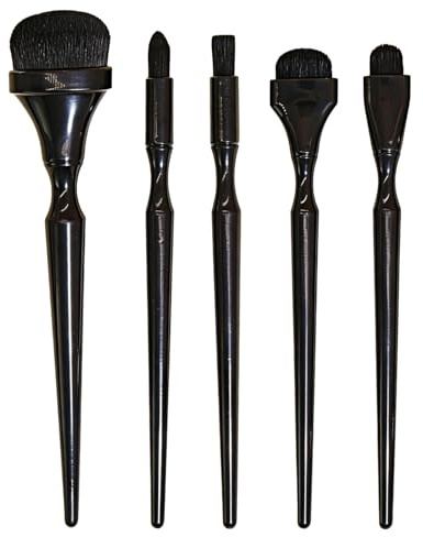 Juego de 5 Pinceles para Difuminar - Pinceles de Punta Fina para Carbón, Pasteles al Óleo, Tinta y Bocetos, Cerdas Suaves para Detalles y Manualidades, Kit Versátil de Pintura y Maquillaje