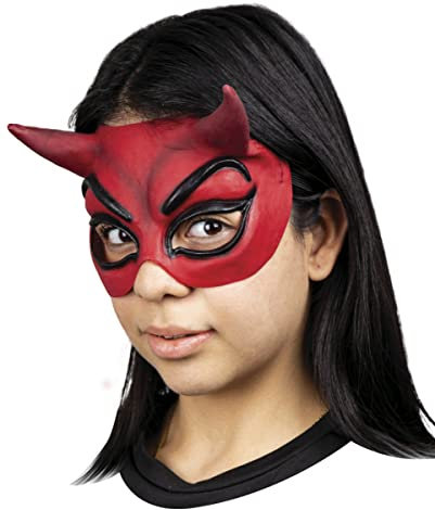 Horror-Shop Teufels Halbmaske rot