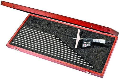 Starrett 749 mebz-300 micrometro LCD calibro di profondità, 0 – 300 mm Range, 0.001 mm Graduation, con custodia, -0.002 mm accuracy