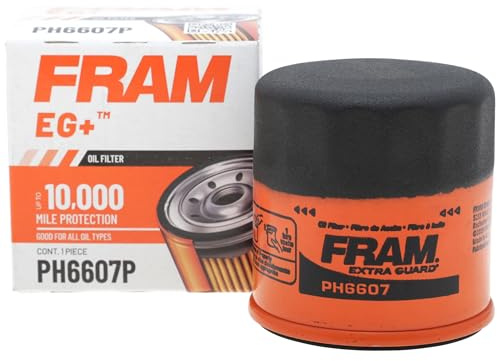 FRAM EG+ PH6607P, 10K Mile Change Automotive Replacement Interval Spin-On Engine Oil Filter for Select Vehicle Models