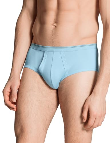 Calida Twisted Cotton Side‑Opening Comfort Briefs for Men Featuring Durable Fine‑Rib Knit, Soft Plush Waistband, and Natural Stretch, Blue Xl