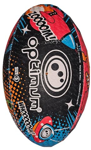 OPTIMUM Unisex vuxen rymd monster rugbyboll, rymdmonster, storlek 3, flerfärgad flerfärgad, 3