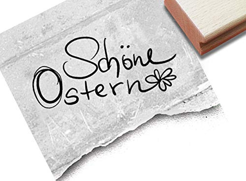 Stempel Osterstempel SCHÖNE OSTERN in Handschrift - Textstempel zum Osterfest, Karten Geschenkanhänger Geschenk Osterdeko Scrapbook - zAcheR-fineT