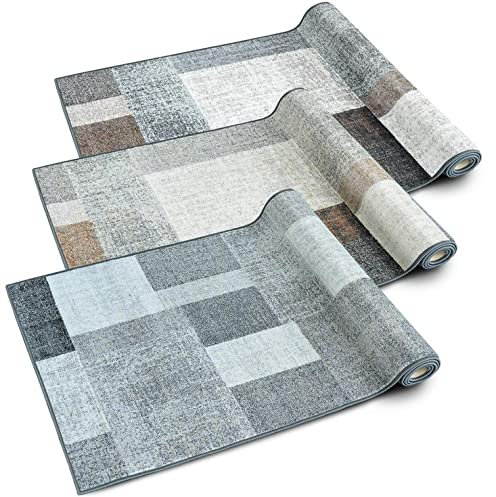 Floordirekt Teppich-Läufer auf Maß - Moderne Wohnteppiche für Flur, Küche, Schlafzimmer - Teppich Läufer Küchenläufer Flurteppich Flurläufer (Lucano | Anthrazit, 80 x 500 cm)