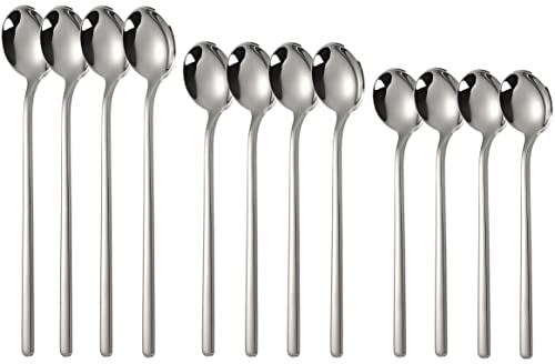 Espresso Spoons Stainless Steel Set of 12 for Savoring Dessert Coffee Tea Kitchen Tasting Tool (Stainless Steel)