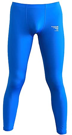 Issilke för män, låg midja, långa johnleggings, baselayer, sportunderdel, Stil 2, kungsblå, M