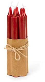 NUVOLE DI STOFFA Set 5 Candele in Confezione Bouquet Stelo Rosso Natale Ø2xh18cm