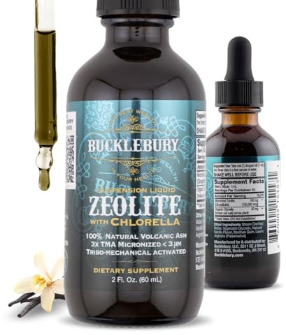 BUCKLEBURY Zeolite Liquid Suspension w/Chlorella - Detox Support, Immune System and Digestive Tract Health Support for Kids and Adults (60 Servings)