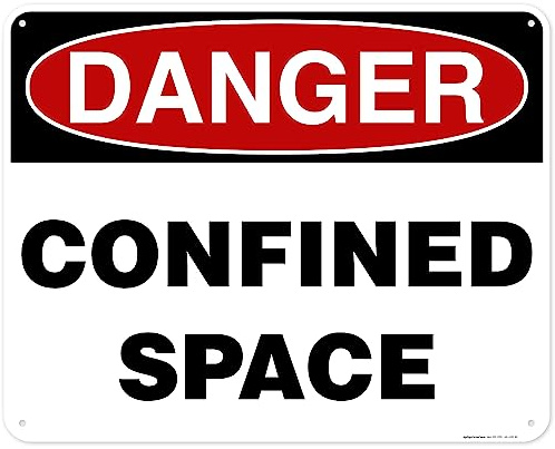 Danger Confined Space Sign, 24x30 Inches,55 mil thick HDPE (high density polyethylene),Made in USA by My Sign Center