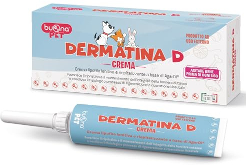 Dermatina D Crema 30 ml per Uso Topico con Applicatore, Lenitiva e Riepitelizzante con AgarDì®, Argento e Vitamine Liposolubili Naturali per Cani, Gatti, Conigli, Rettili e Uccelli