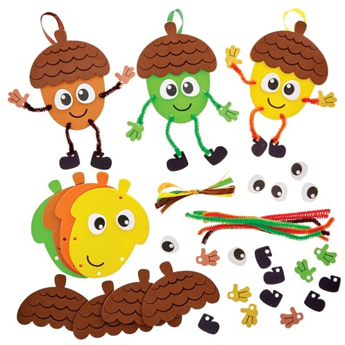 Baker Ross FX572 Eichel Mix & Match Bastelset, 8er-Pack, kreative Herbstdekorationen zum Basteln für Kinder
