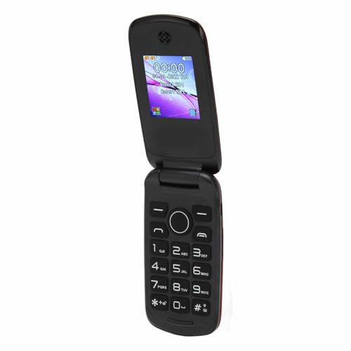 F4 Senior Téléphone à Clapet 2G SOS à Gros Boutons avec Lampe de Poche Puissante, écran 1,77, Double SIM, Volume élevé, Téléphone Portable de Base pour Personnes âgées, (Rouge)