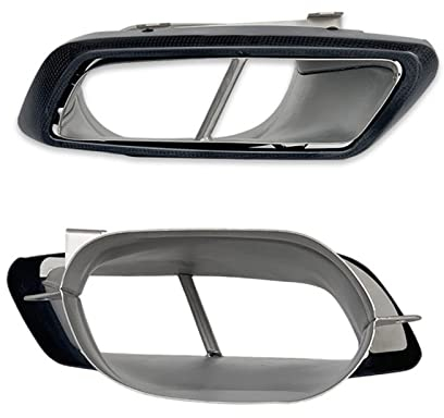 IMLAM Auspuffspitzen Auspuff 1 Paar Schwarze Auspuffblenden Aus Kohlefaser Für Benz W176 W205 W212 GLE/C-Klasse C180 C200 C260 C63 AMG Auspuff Quad Outlet
