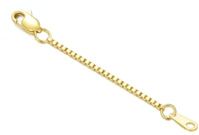 14k Gold 1/1.5/2/3/4/5 Necklace Bracelet Extender Chain, Necklace Extender Gold 14k, Durable Removable Gold Chain Extender, 14k Gold Extension Chain Extended Chain for Necklace Anklet Bracelet (2inch, style 6-yellow)
