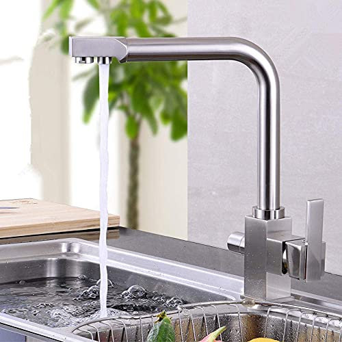 Quartz Oat Color Paint Faucet All Copper Rotary hot and Cold Kitchen Sink Three Inlet Water Purifier Faucet-See_Chart Made in China