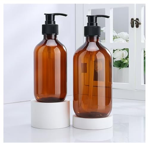 Dispenser di sapone da 500 ml, dispenser per sapone da cucina, dispenser per sapone da bagno, piano di lavoro, cucina (2 pezzi, marrone)