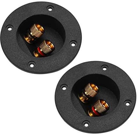 KONTONTY 2pezzi Connettori Vite Per Altoparlanti Morsetto Per Scatola Di Giunzione Per Subwoofer Connettore Per Altoparlanti Vie Terminale Per Amplificatore Contatti Placcati in Oro Install
