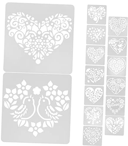 NUOBESTY 15blätter Wiederverwendbare Herz-malschablonen Für -projekte Für Wandgestaltung Bastelarbeiten Und Kreative Kunstwerke Zum Valentinstag