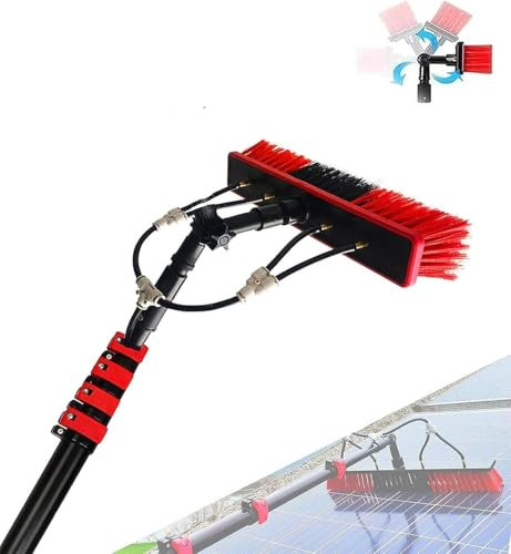 Kit Perche Extensible AlimentéE en Eau, Nettoyeur Vitres Professionnel Panneaux Solaires, Brosse Nettoyage Vitres TéLescopique Et Kit Perche, Lave-Glace éQuipement De Lavage(36FT)