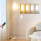 PreeOtti Lampadaire sur Pied Salon, Moderne Lampadaire à Intensité Variable avec Télécommande, 4 Températures de Couleur, Abat-jour en Lin, Lampe Vintage pour Salon Chambre Bureau (Ampoule Incluse)