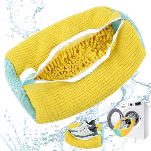 Unique Double-Layer mesh Structure, Shoe Washing Machine Bag, Sports Shoe Washing Shoe Bag, Suitable for Washing Machine Shoe Cleaning Bag, with Zipper and Reusable (1 piece)