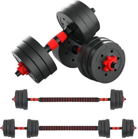 Mancuernas con mancuernas para hombre, equipo de Fitness para el hogar, combinación de peso ajustable, par de recubiertas de goma (10, Kilogramos)