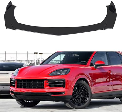 Spulhc Lèvre de Pare-Chocs Avant de Voiture pour Porsche Cayenne 2010-2024,Kit de séparateur de becquet de carrosserie ABS