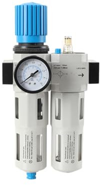 Cozyel Druckminderer mit Wasserabscheider 1/2 Wartungseinheit Druckluft Filter Kompressor Regler, Druckluft Wartungseinheit Wasserabscheider Kompressor Druckminderer Öler 1/2 16 Bar