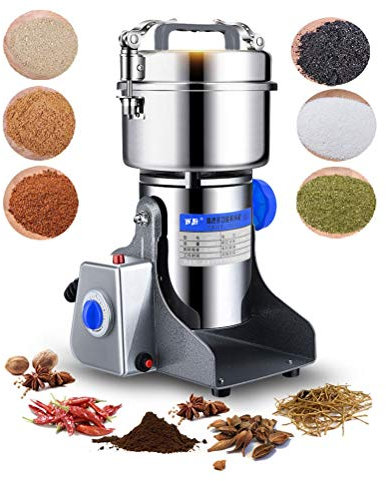 Grinding Mill，Commercial 800G Grain Grinder Mill Powder Machine Flour Mill Grinder Electric Herb Powder Pulverizer for Herb Pulverizer Food Rice Corn Grade Coffee Wheat