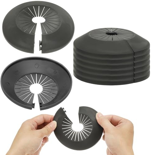 PATIKIL PATIKIL Placas Decorativas Para Tuberías De 58mm De Plástico Negro 9 Pcs|Cubierta De Pared Para Flange Divisorio Collarín De Flange Cubierta Decorativa Para Tuberías De Agua PP