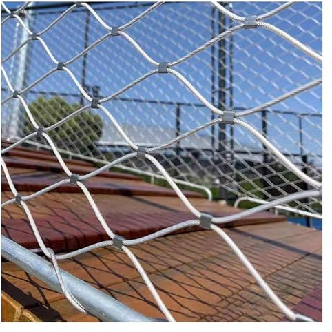 Qulamrdk Grille Métallique Maille Toile INOX Flexible Maille Câble 2 mm Diamètre Treillis Métallique Multifonctionnel Câble Balustrade pour Anti-Chute(1.5x2m/4.92x6.56ft)