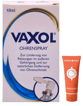 Vaxol Ohrenspray 1x 10 ml I Zur Aufweichung & Entfernung von Ohrenschmalz I Natürliche Ohrenpflege mit Olivenöl für Erwachsene & Kinder I Pflege bei Ohrstöpseln I Spar-Set plus Pharma Perle give-away
