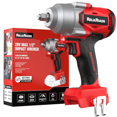 ReliaRoads 900 Ft-lbs Cordless Impact Wrench, 1/2 Inch Impact Gun Compatible MilWauke 18V Battery, Brushless Constant High Torque Impact Driver with 3 Speed, Tool Only (No Battery Included)