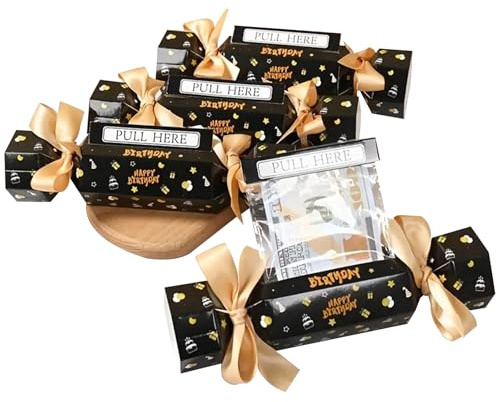 KASESSS 4 Stück Lustige Geldgeschenke Geburtstag, Geburtstag Überraschungsbox, Bonbonförmige Geldgeschenk Geburtstags DIY Happy Birthday Geld Geschenkverpackung für Ihre Familie Kinder Freunde Schwarz