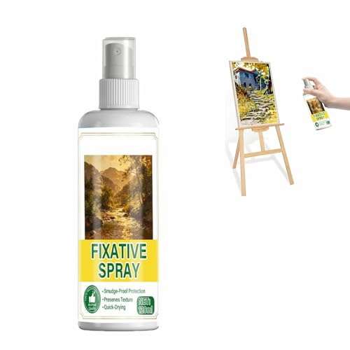 TUKNN Fixativ Spray, Fixativ Spray für Pastellkreid, Fixierspray Acrylfarbe, Universal-Fixativ Fixierspray Acrylfarbe für Pastell, Aquarell, Gouachemalerei, Kohle, Schutz von Gemälden, 100ml
