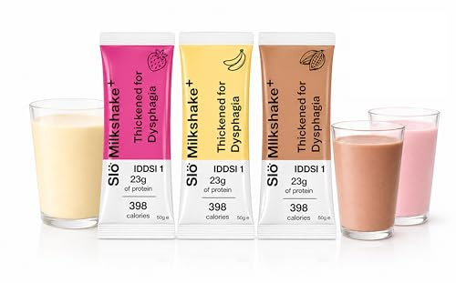 Slo Milkshake Pre Thickened Nutrition Drink Dysphagia Protein Trial Pack L2 | 23g Protein 398 kcal IDDSI Level 1 Level 2 Level 3 High Protein Shake Build Up Sample Trial Pack 3 x Sachet IDDSI Level 1 2 3