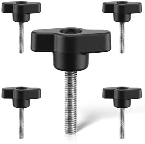 5 Stück Rändelschrauben M6 x 30 mm,304 Edelstahl T-Förmige Klemmschraubenknopf Flügelschrauben Daumenschrauben für Schnelles Entfernen,Handfestziehen, DIY, Möbel, Maschinenbau (Schwarz)