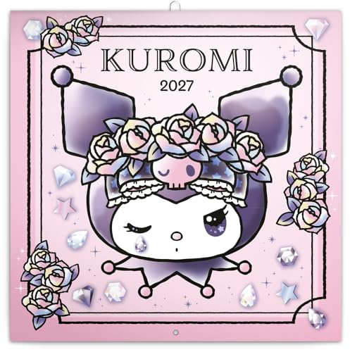 Calendrier 2027 Kuromi Manga Dessin 30x60cm ouvert (ps) + offert un agenda de poche