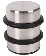 Türstopper Türpuffer Bodentürstopper massiv Metall ø 61 mm Edelstahl Optik Türschützer rutschfest